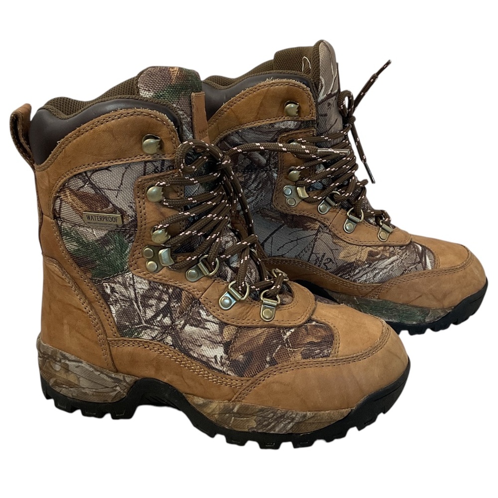 Game Winner Women's Camo Hiking Hunting Waterproof Boots Size 7.5